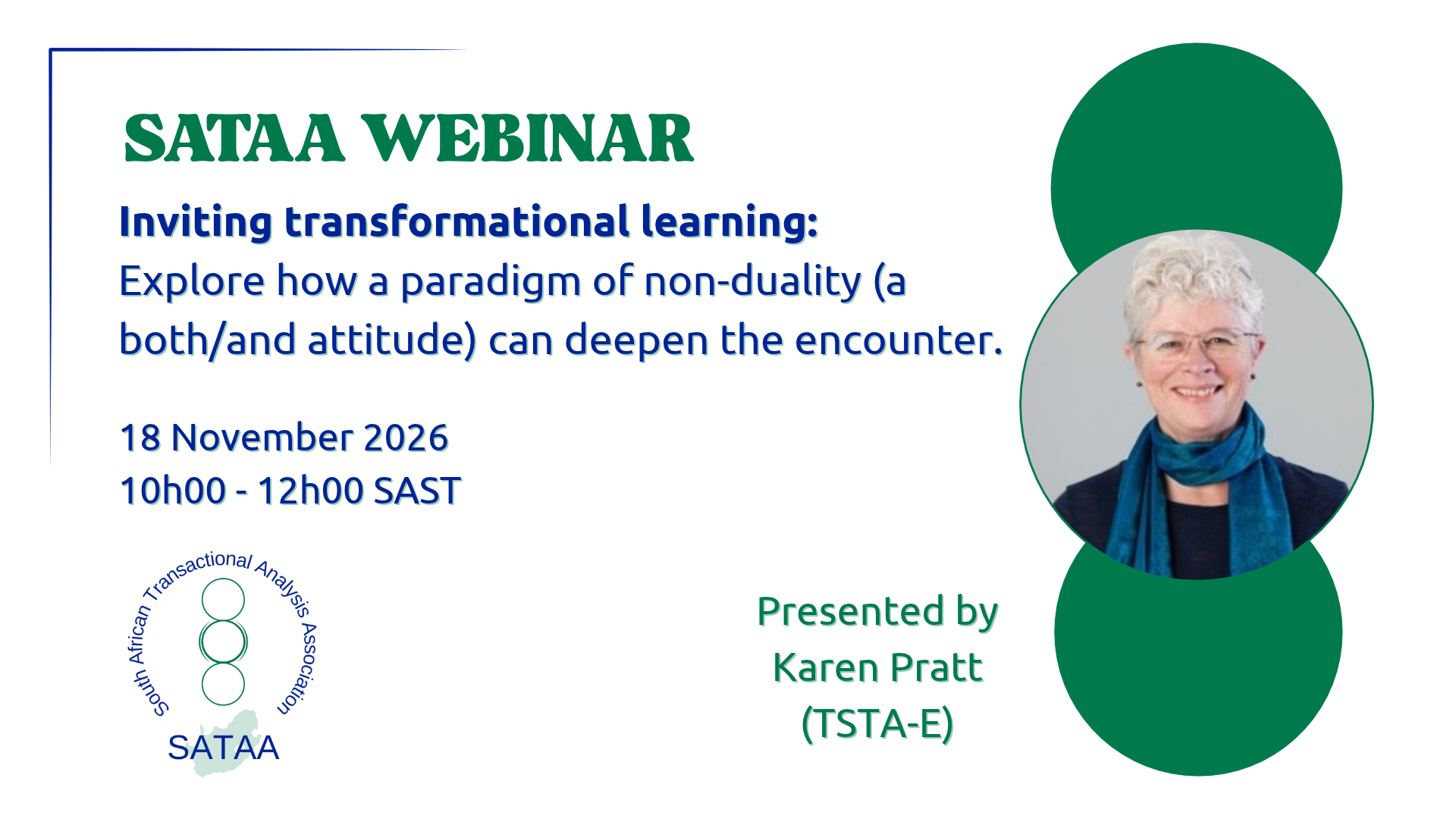 SATAA Webinar 4: Karen Pratt